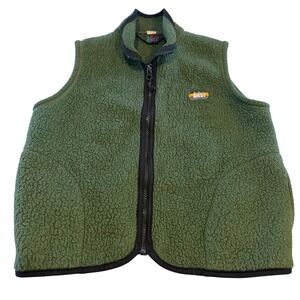 REI Kids Green Sherpa Fleece Vest Full Zip Outdoor Size S